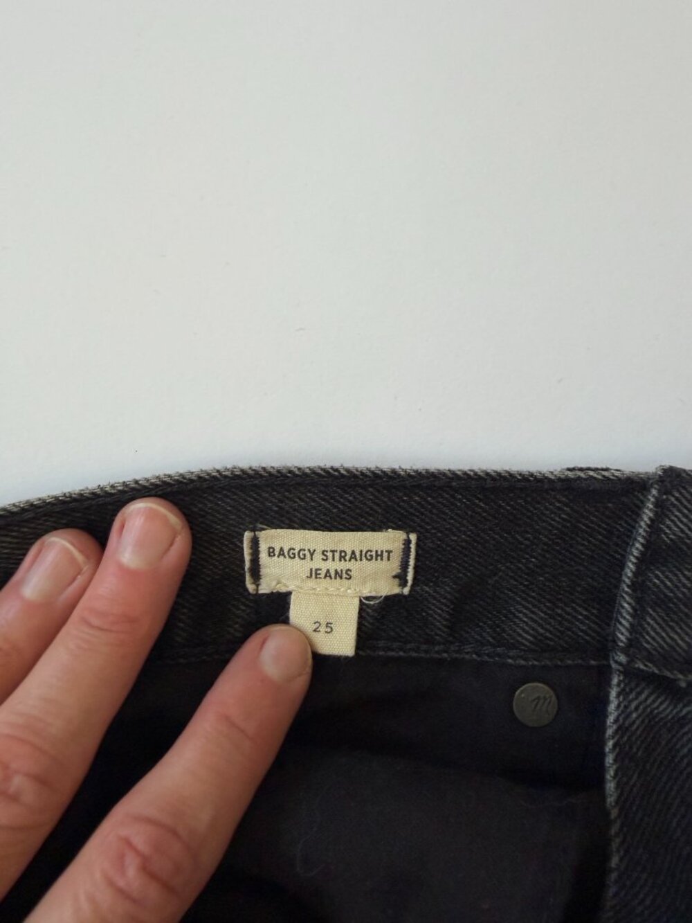 Madewell Baggy Straight Jean Black Size 25 - Picture 5 of 5